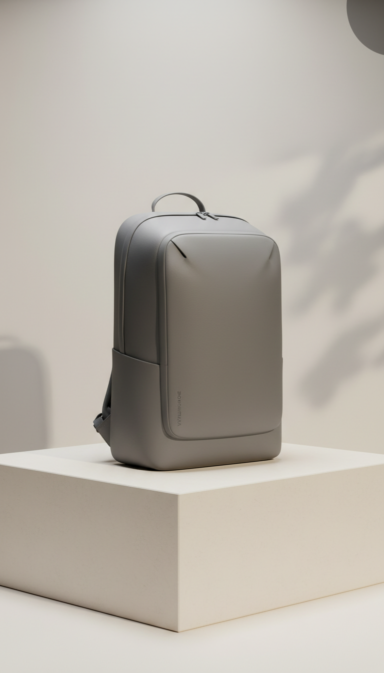 Minimalist Black Laptop Backpack With USB Port